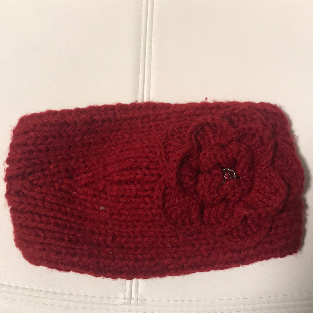 Maroon Head Piece with flower